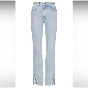 GRLFRND The Harlow High Rise Boot with Slit Jeans Light Wash Size  26